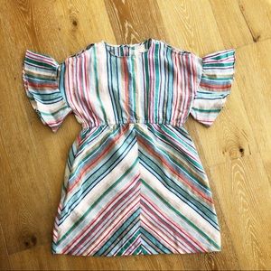 Zara Girls 13/14 striped flutter sleeve dress
